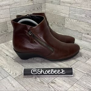 Ecco Sculptured 45 Gore-Tex Ankle Booties, Brown Leather, Women's 38 US